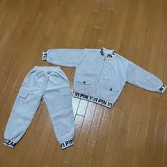 グレー XL サイズ　コーデュロイジップアップセットアップ
