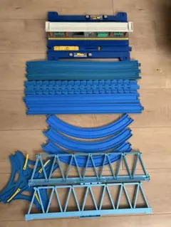 トミー プラレール 駅、青色レールセット