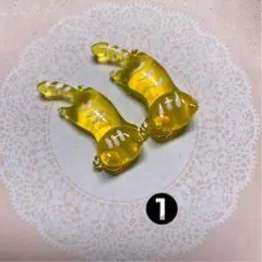 猫の形 イエローチャーム 2個セット