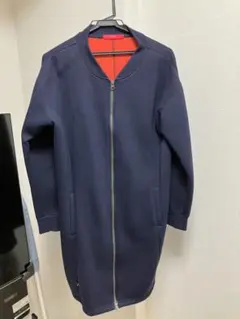 【graniph】ネイビー 赤 ジップアップコート