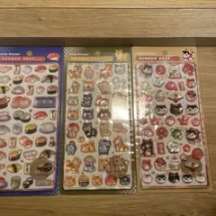 【正規品】 ボンボンドロップシール 寿司 柴犬 招き猫 和柄 3枚セット