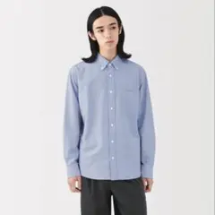 無印良品 洗いざらしオックスボタンダウン長袖シャツ Mサイズ