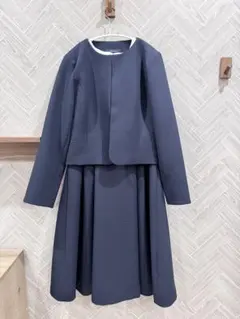 ネイビー ワンピーススーツ ジャケット付き