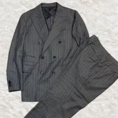 スーツカンパニーREDA 背抜き ダブル グレーストライプ 本切羽180cm