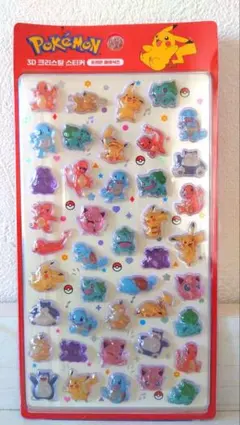【韓国限定】新品未使用 ポケモン 3Dクリアシール 【赤】