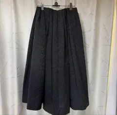 ミラオーウェン タックフレアボリュームジャガードスカート ブラック 0サイズ