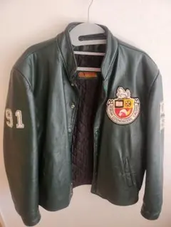 ダークグリーン レザージャケット 91