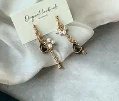 ㉒✳︎ アシメピアス✳︎ サージカルステンレス芯♡グレー系　ブラウン系