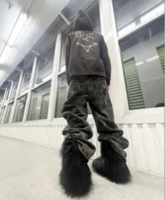 FRM Black Hightop puff boots +9cm ブーツ - メルカリ