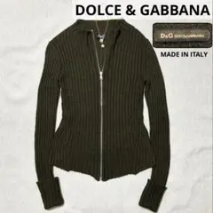 D&G ARCHIVE 11AW Y2K ジップアップ リブニット カーキ