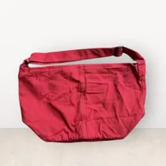 赤 ニュースペーパーバッグ メッセンジャーバッグ 古着 内ポケット付き