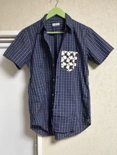Soei Shirts ネイビー チェック 半袖シャツ