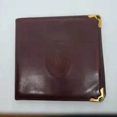 Cartier 二つ折り財布 ボルドー ゴールド金具のサムネイル