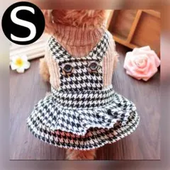 新品 S 千鳥格子 ワンピース 犬服 犬の服 ペット用品 ペット服 小型犬