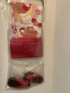 浴衣120cm 花柄カジュアル着物 草履・帯付き