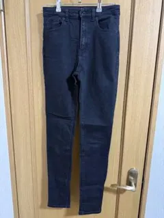 ダークグレー ハイウエスト スキニージーンズ