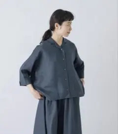 新品◇かぐれ◇リネンチェック半袖シャツ《NATURAL》◇アーバン 