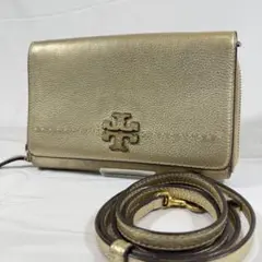 【専用】トリーバーチ マックグロー ショルダーウォレット レザー グレーレザー TORY BURCH（トリーバーチ） 財布 マックグロー ウォレット クロス