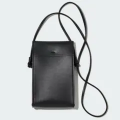 ユニクロ UNIQLO レザータッチミニツールショルダーバッグ 黒