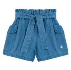美品 プチバトー PETIT BATEAU デニムショートパンツ 12ans