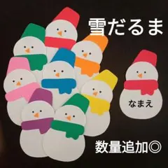 オーダー◎　雪だるま③　冬　名札　製作　壁面　保育園　幼稚園　メッセージカード
