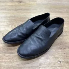 BICASH ブラックレザー スリッポン