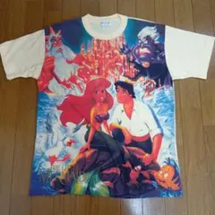 90s ヴィンテージ リトルマーメイド アリエル 総柄Tシャツ ディズニー