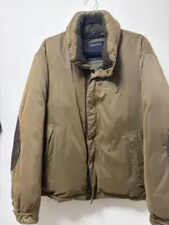 NAUTICA 90s00s 中綿ジャケット ブラウン　ラグラン収納フード古着L