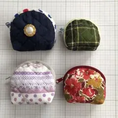 P ハンドメイド　ミニポーチ4個セット