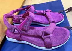 新品スケッチャーズスリップインズゴーウォークフレックス軽量パープルサンダル25㎝