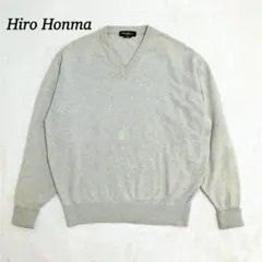 ★本間ゴルフ Hiro Honma Vネックセーター【LL】カシミヤ100
