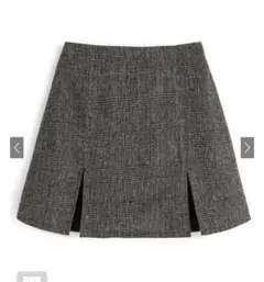 グレイル　裏地付きグレンチェック柄　ミニスカート　グレー