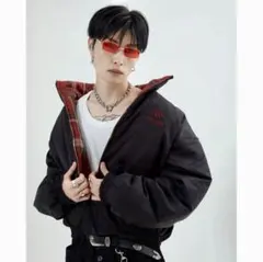 【地底人】リバーシブルチェックアウター L2142 Lサイズ 未使用品