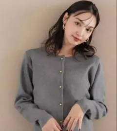 coca 金ボタンニットカーディガン　レディース　グレー　Sサイズ