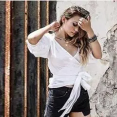 ★送料無料★オフショルダーブラウス パフスリーブ ホワイト