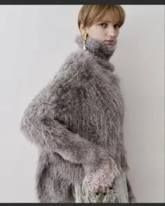 MIXフェザーヤーンボリュームタートルニット完売色【試着のみ】