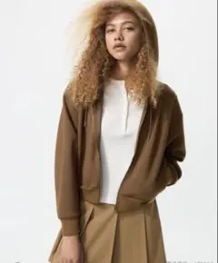 UNIQLO ドライスウェットフルジップパーカ　ブラウン　Mサイズ