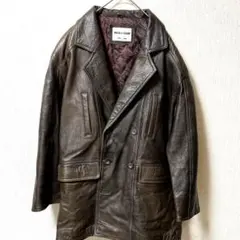 レザーコート　羊革　イタリア製　dragon of silkroad