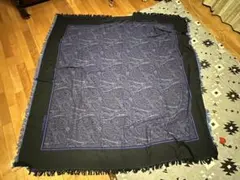 ペイズリー柄 ネイビー ブラック マルチカバー