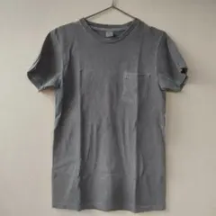 グレー コットン Tシャツ 半袖 ポケット付き