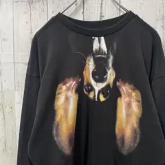 adidas RITAORAコラボ スウェット トレーナー ブラック 犬　動物