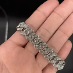 【王道の一本】シルバー マイアミキューバンチェーン ブリンブリンネックレス