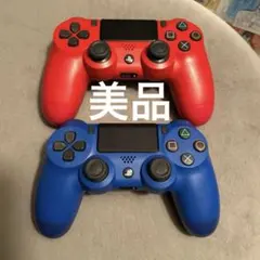 美品 PS4 純正 コントローラー DUALSHOCK レッド ブルー