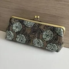 ミナペルホネン　がま口ポーチ　ハンドメイド　rosy mint ペンケースのサムネイル