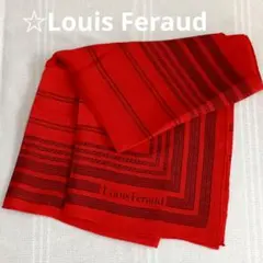 ☆Louis Feraud ルイフェロー 　シルクスカーフ レッドのサムネイル