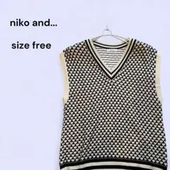 【美品】お値下げ中☆ニコアンド☆Vネックニットベスト☆フリーサイズ☆ブラック