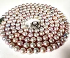 本真珠アコヤパール　ロングネックレス　球径7.0mm重さ83g