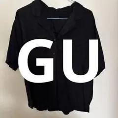 GU レディース　半袖　ブラウス　ブラック