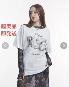 【超美品・即発送】jouetie フォトダメージBIGTシャツ 水色 ブルー