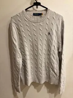 Polo Ralph Lauren ケーブルニットセーター L ライトグレー